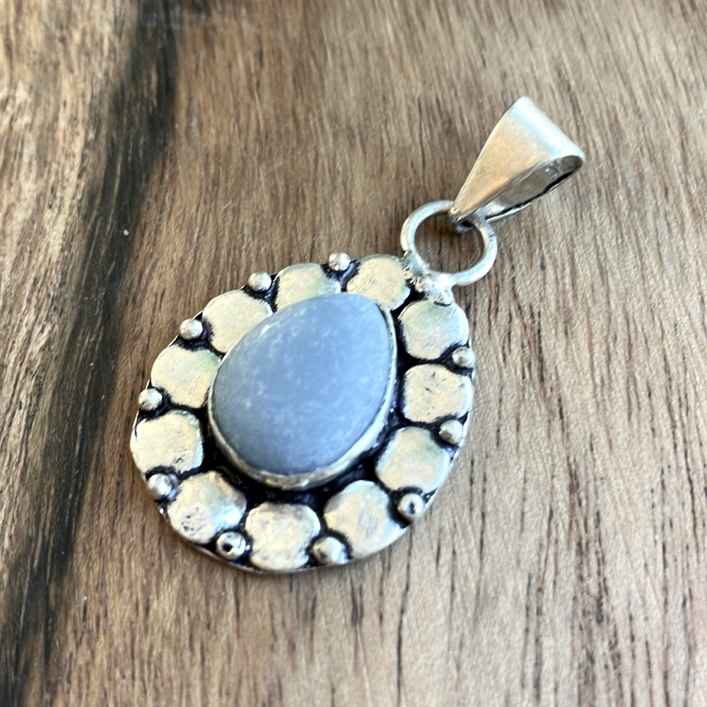 Angelite Sterling Silver Pendant